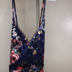 Velvet floral dress